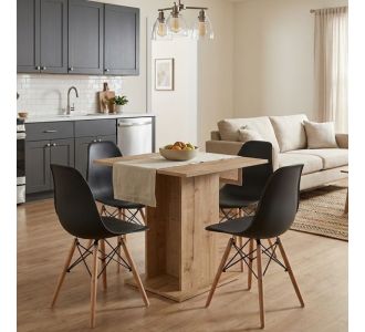 Σετ τραπεζαρία 5τμχ Allos - Nova Megapap χρώμα sapphire oak - μαύρο 75x75x77εκ. |  Σετ τραπεζαρίες στο espiti