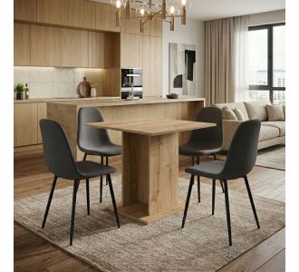 Σετ τραπεζαρία 5τμχ Allos - Iris Megapap χρώμα sapphire oak - γκρι 75x75x77εκ. |  Σετ τραπεζαρίες στο espiti