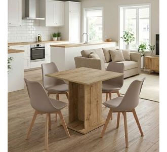 Σετ τραπεζαρία 5τμχ Allos - Viva Megapap χρώμα sapphire oak - cappuccino 75x75x77εκ. |  Σετ τραπεζαρίες στο espiti