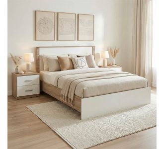 Σετ Κρεβατοκάμαρας Athos Sonoma Λευκό με Κρεβάτι 140x200εκ Σετ 3τεμ |  Σέτ Κρεβατοκάμαρας στο espiti
