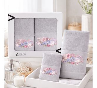 Πετσέτες (Σετ 2 τεμ.) Selena Grey Astron Italy |  Σετ Πετσέτες στο espiti