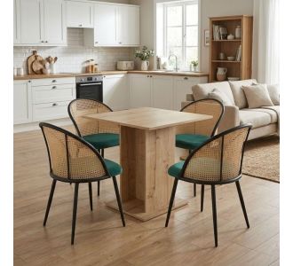 Σετ τραπεζαρία 5τμχ Allos - Jacob Megapap χρώμα sapphire oak - κυπαρισσί 75x75x77εκ. |  Σετ τραπεζαρίες στο espiti