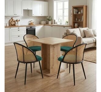 Σετ τραπεζαρία 5τμχ Allos - Jacob Megapap χρώμα sapphire oak - κυπαρισσί 75x75x77εκ. |  Σετ τραπεζαρίες στο espiti