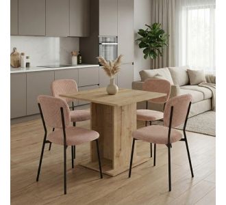 Σετ τραπεζαρία 5τμχ Allos - Kevin Megapap χρώμα sapphire oak - μόκα 75x75x77εκ. |  Σετ τραπεζαρίες στο espiti