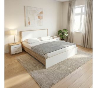 Σετ Κρεβατοκάμαρας Athos Sonoma Λευκό με Κρεβάτι 160x200εκ Σετ 3τεμ |  Σέτ Κρεβατοκάμαρας στο espiti