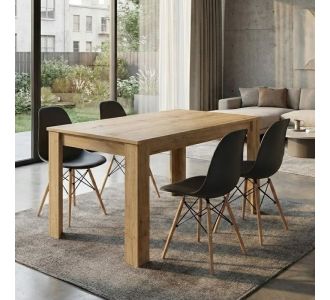 Σετ τραπεζαρία 5τμχ Darlen - Nova Megapap χρώμα sapphire oak - μαύρο 125x72x74εκ. |  Σετ τραπεζαρίες στο espiti