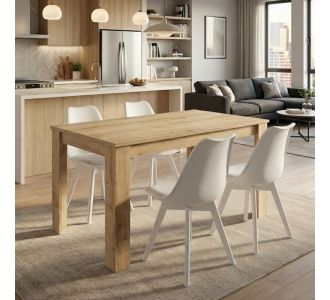 Σετ τραπεζαρία 5τμχ Darlen - Viva Megapap χρώμα sapphire oak - λευκό 125x72x74εκ. |  Σετ τραπεζαρίες στο espiti