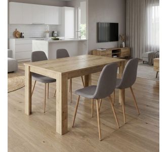 Σετ τραπεζαρία 5τμχ Darlen - Iris Megapap χρώμα sapphire oak - ανοιχτό μπεζ/φυσικό πόδι 125x72x74εκ. |  Σετ τραπεζαρίες στο espiti