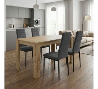 Σετ τραπεζαρία 5τμχ Darlen - Rosa Megapap χρώμα sapphire oak - γκρι 125x72x74εκ. |  Σετ τραπεζαρίες στο espiti