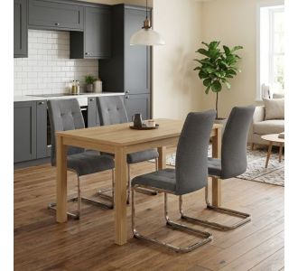 Σετ τραπεζαρία 5τμχ Darlen - Laura Megapap χρώμα sapphire oak - γκρι 125x72x74εκ. |  Σετ τραπεζαρίες στο espiti