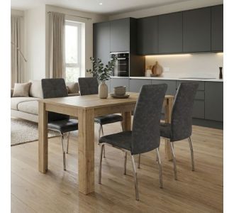 Σετ τραπεζαρία 5τμχ Darlen - Alma Megapap χρώμα sapphire oak - γκρι 125x72x74εκ. |  Σετ τραπεζαρίες στο espiti