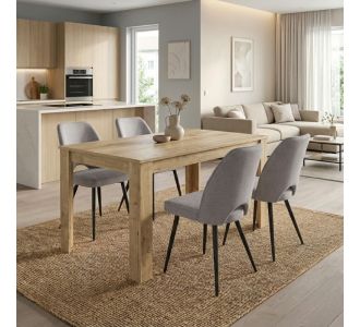 Σετ τραπεζαρία 5τμχ Darlen - Christy Megapap χρώμα sapphire oak - ανοιχτό μπεζ 125x72x74εκ. |  Σετ τραπεζαρίες στο espiti