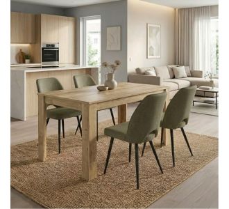 Σετ τραπεζαρία 5τμχ Darlen - Christy Megapap χρώμα sapphire oak - λαδί 125x72x74εκ. |  Σετ τραπεζαρίες στο espiti