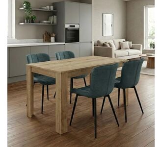 Σετ τραπεζαρία 5τμχ Darlen - Chiara Megapap χρώμα sapphire oak - πράσινο 125x72x74εκ. |  Σετ τραπεζαρίες στο espiti