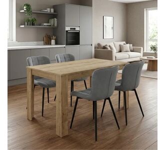 Σετ τραπεζαρία 5τμχ Darlen - Chiara Megapap χρώμα sapphire oak - γκρι 125x72x74εκ. |  Σετ τραπεζαρίες στο espiti