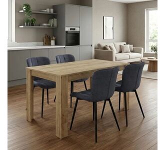 Σετ τραπεζαρία 5τμχ Darlen - Chiara Megapap χρώμα sapphire oak - ανθρακί 125x72x74εκ. |  Σετ τραπεζαρίες στο espiti