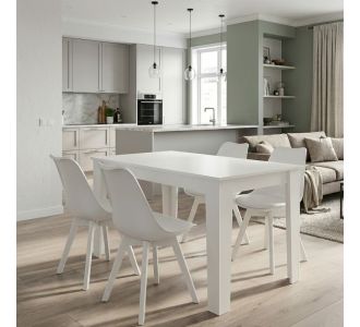 Σετ τραπεζαρία 5τμχ Darlen - Viva Megapap χρώμα λευκό 125x72x74εκ. |  Σετ τραπεζαρίες στο espiti