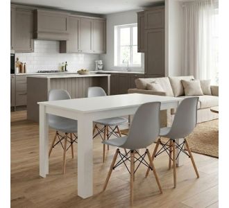 Σετ τραπεζαρία 5τμχ Darlen - Nova Megapap χρώμα λευκό - γκρι 125x72x74εκ. |  Σετ τραπεζαρίες στο espiti
