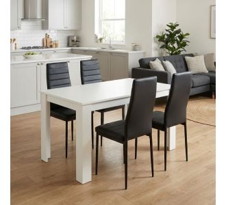 Σετ τραπεζαρία 5τμχ Darlen - Rosa Megapap χρώμα λευκό - μαύρο 125x72x74εκ. |  Σετ τραπεζαρίες στο espiti