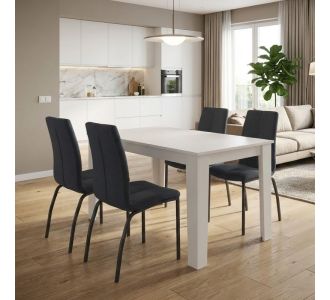 Σετ τραπεζαρία 5τμχ Darlen - Fina Megapap χρώμα λευκό - ανθρακί 125x72x74εκ. |  Σετ τραπεζαρίες στο espiti