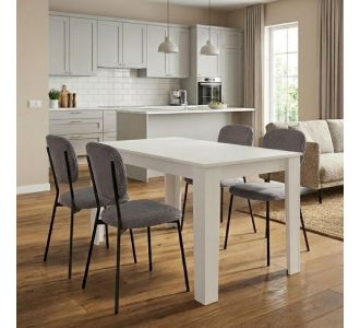 Σετ τραπεζαρία 5τμχ Darlen - Kevin Megapap χρώμα λευκό - γκρι 125x72x74εκ. |  Σετ τραπεζαρίες στο espiti