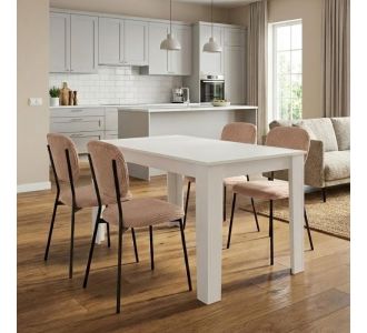 Σετ τραπεζαρία 5τμχ Darlen - Kevin Megapap χρώμα λευκό - μόκα 125x72x74εκ. |  Σετ τραπεζαρίες στο espiti