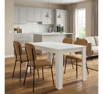 Σετ τραπεζαρία 5τμχ Darlen - Kevin Megapap χρώμα λευκό - μουσταρδί 125x72x74εκ. |  Σετ τραπεζαρίες στο espiti