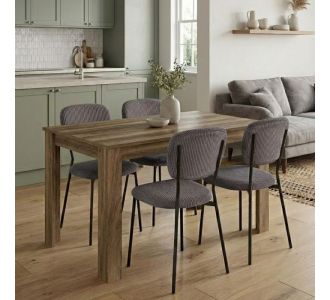 Σετ τραπεζαρία 5τμχ Darlen - Kevin Megapap χρώμα καρυδί - γκρι 125x72x74εκ. |  Σετ τραπεζαρίες στο espiti