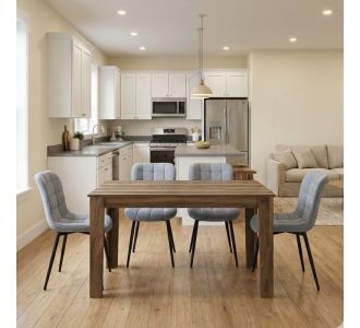 Σετ τραπεζαρία 5τμχ Darlen - Chiara Megapap χρώμα καρυδί - γκρι 125x72x74εκ. |  Σετ τραπεζαρίες στο espiti