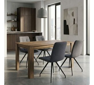 Σετ τραπεζαρία 5τμχ Darlen - Bianca Megapap χρώμα καρυδί - γκρι 125x72x74εκ. |  Σετ τραπεζαρίες στο espiti