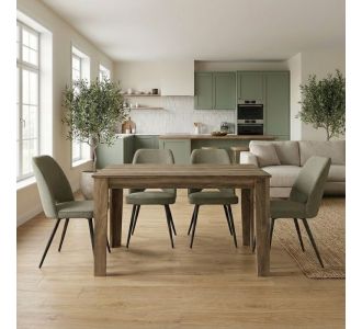 Σετ τραπεζαρία 5τμχ Darlen - Christy Megapap χρώμα καρυδί - λαδί 125x72x74εκ. |  Σετ τραπεζαρίες στο espiti