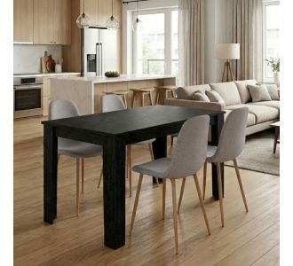 Σετ τραπεζαρία 5τμχ Darlen - Iris Megapap χρώμα sencron black - ανοιχτό μπεζ/φυσικό πόδι 125x72x74εκ. |  Σετ τραπεζαρίες στο espiti