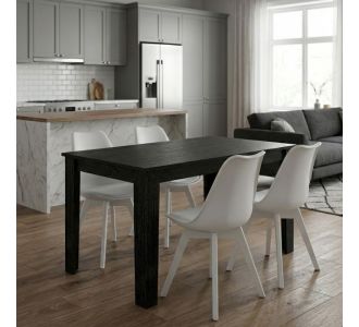 Σετ τραπεζαρία 5τμχ Darlen - Viva Megapap χρώμα sencron black - λευκό 125x72x74εκ. |  Σετ τραπεζαρίες στο espiti