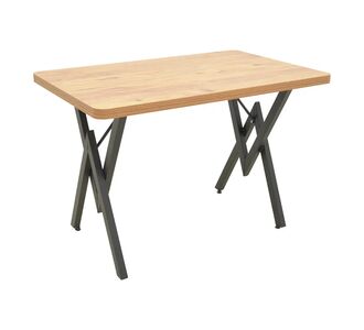 Τραπέζι Vertex pakoworld oak με μαύρα μεταλλικά πόδια 110x70x72εκ |  Τραπέζια στο espiti