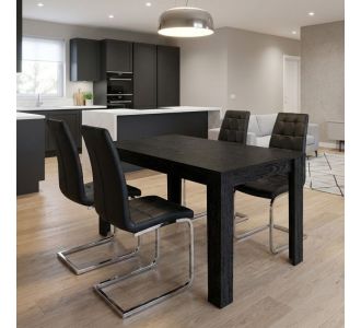 Σετ τραπεζαρία 5τμχ Darlen - Vela Megapap χρώμα sencron black - μαύρο 125x72x74εκ. |  Σετ τραπεζαρίες στο espiti