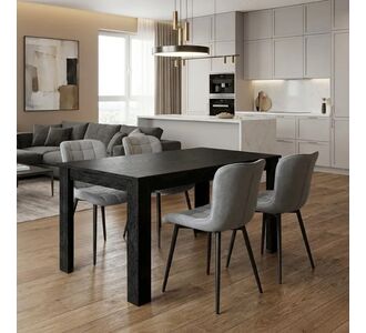 Σετ τραπεζαρία 5τμχ Darlen - Chiara Megapap χρώμα sencron black - γκρι 125x72x74εκ. |  Σετ τραπεζαρίες στο espiti