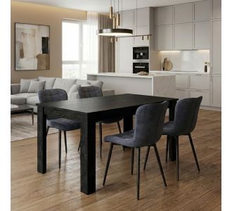 Σετ τραπεζαρία 5τμχ Darlen - Chiara Megapap χρώμα sencron black - ανθρακί 125x72x74εκ. |  Σετ τραπεζαρίες στο espiti