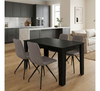 Σετ τραπεζαρία 5τμχ Darlen - Bianca Megapap χρώμα sencron black - ανοιχτό μπεζ 125x72x74εκ. |  Σετ τραπεζαρίες στο espiti