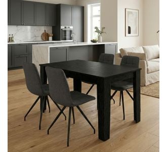 Σετ τραπεζαρία 5τμχ Darlen - Bianca Megapap χρώμα sencron black - γκρι 125x72x74εκ. |  Σετ τραπεζαρίες στο espiti