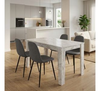 Σετ τραπεζαρία 5τμχ Darlen - Iris Megapap χρώμα λευκό εφέ μαρμάρου - γκρι 125x72x74εκ. |  Σετ τραπεζαρίες στο espiti