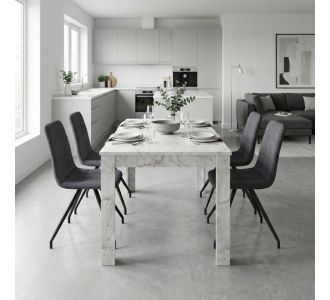 Σετ τραπεζαρία 5τμχ Darlen - Bianca Megapap χρώμα λευκό εφέ μαρμάρου - γκρι 125x72x74εκ. |  Σετ τραπεζαρίες στο espiti