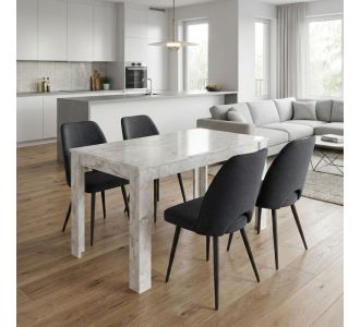 Σετ τραπεζαρία 5τμχ Darlen - Christy Megapap χρώμα λευκό εφέ μαρμάρου - ανθρακί 125x72x74εκ. |  Σετ τραπεζαρίες στο espiti