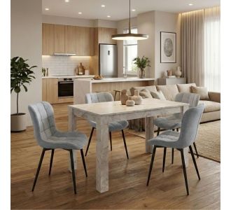 Σετ τραπεζαρία 5τμχ Darlen - Chiara Megapap χρώμα λευκό εφέ μαρμάρου - γκρι 125x72x74εκ. |  Σετ τραπεζαρίες στο espiti