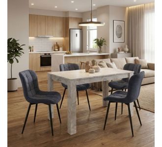 Σετ τραπεζαρία 5τμχ Darlen - Chiara Megapap χρώμα λευκό εφέ μαρμάρου - ανθρακί 125x72x74εκ. |  Σετ τραπεζαρίες στο espiti