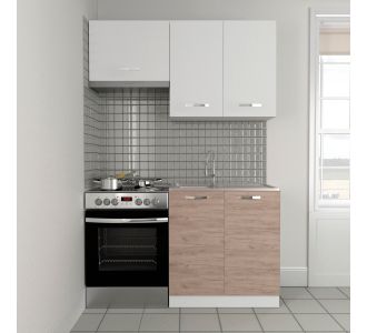 Κουζίνα Charlotte Σετ 140 Φυσικό Δρυς-Λευκό AlphaB2B |  Σετ Κουζίνες στο espiti