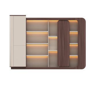 ΒΙΒΛΙΟΘΗΚΗ ΣΕΙΡΑ PRESIDENT HM2148 ΜΕΛΑΜΙΝΗ ΜΠΕΖ & ΚΑΡΥΔΙ--LED ΦΩΤΙΣΜΟΣ 280x40x200Υεκ |  Βιβλιοθήκες γραφείου στο espiti