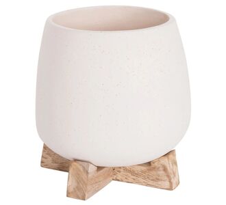 ΓΛΑΣΤΡΑ ΕΣ.ΧΩΡΟΥ FRELLO HM4674.02S ΛΕΥΚΟ FIBER CEMENT--TEAK ΒΑΣΗ 14,5x14,5x16Υεκ. |  Φυτά συνθετικά - Λουλούδια στο espiti