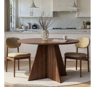 Τραπέζι Virela Megapap χρώμα καρυδί Ø120x75εκ. |  Τραπέζια στο espiti