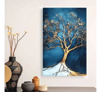 Πίνακας σε καμβά "Golden Tree" Megapap ψηφιακής εκτύπωσης 70x100x3εκ. |  Πίνακες στο espiti