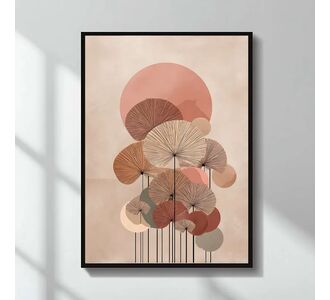 Πίνακας "Pink Leaves" Megapap ψηφιακής εκτύπωσης 50x70εκ. |  Πίνακες στο espiti